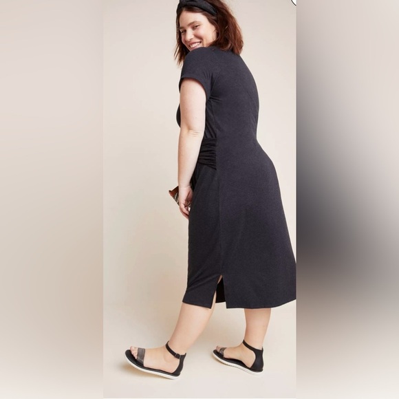 Anthropologie Draped Front Short Sleeve Dress Size Medium - Picture 4 of 11